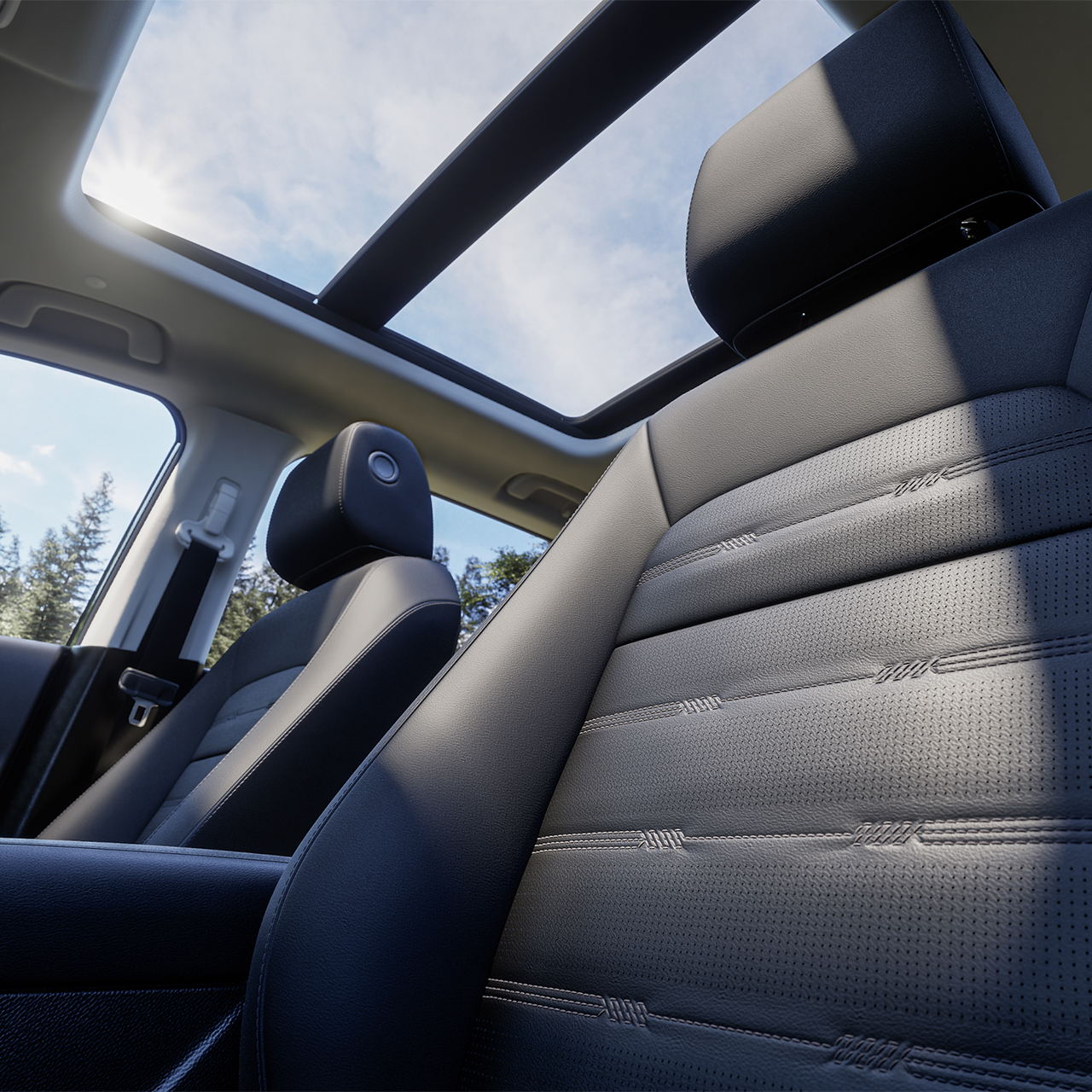 Nærbilde av panoramataket i Honda CR-V Plug-in Hybrid.